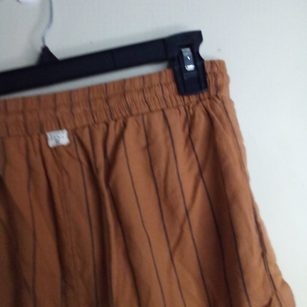 Billbong Shorts Women S Elastic Waist Drawstring Casual Stripe Brown - Picture 12 of 14